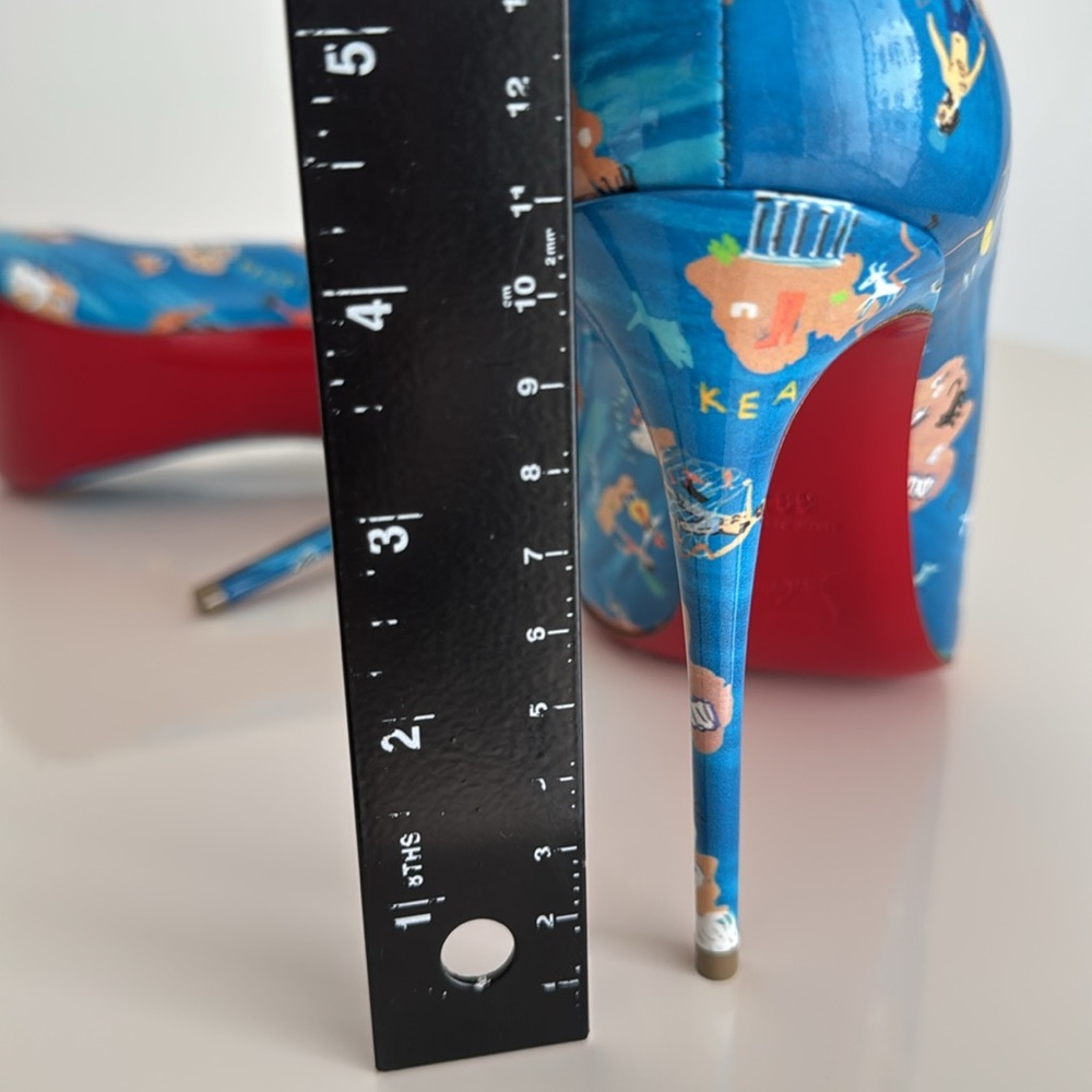Christian Louboutin *NEW* Blue Patterned Women's Heels- Size 39.5 - Picture 11 of 13